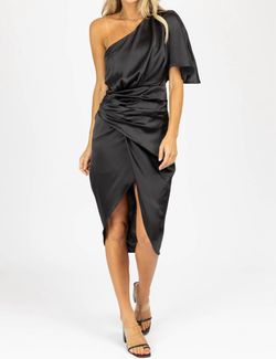 Style 1-2621138900-3236 DO+BE Black Size 4 One Shoulder Polyester Tall Height Cocktail Dress on Queenly