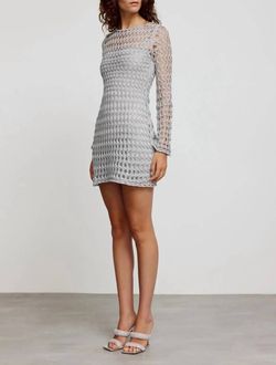 Style 1-2719251772-1498 SIGNIFICANT OTHER Silver Size 4 Free Shipping Tall Height Sorority Rush Sleeves Cocktail Dress on Queenly