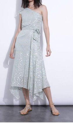 Style 1-2790545727-2901 Karina Grimaldi Blue Size 8 Light Green Straight Dress on Queenly