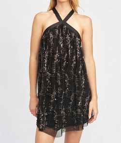Style 1-2818769236-3236 En Saison Black Size 4 Polyester Halter Cocktail Dress on Queenly