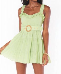 Style 1-286250736-3900 Show Me Your Mumu Green Size 0 Belt V Neck Mini Cocktail Dress on Queenly