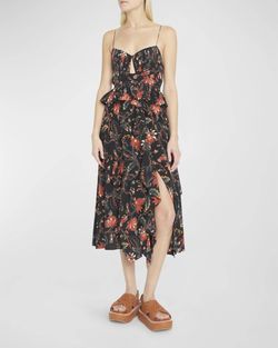 Style 1-2877406104-2168 Ulla Johnson Black Size 8 Floral Silk Satin Cocktail Dress on Queenly