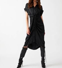 Style 1-3521419202-5 STEVE MADDEN Black Size 0 Satin Sleeves Cocktail Dress on Queenly
