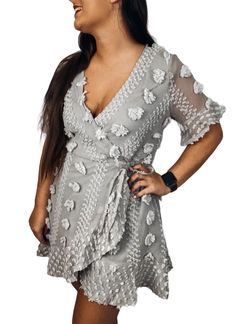 Style 1-3585059921-2696 Baevely by Wellmade Gray Size 12 Sorority Grey Summer Plus Size Cocktail Dress on Queenly