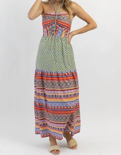 Style 1-3792716672-2901 DAVI & DANI Multicolor Size 8 Halter Print Straight Dress on Queenly