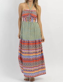 Style 1-3792716672-2901 DAVI & DANI Multicolor Size 8 Halter Print Straight Dress on Queenly