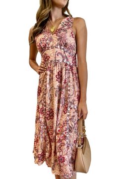 Style 1-3969731009-2696 umgee Pink Size 12 Plus Size Print Cocktail Dress on Queenly
