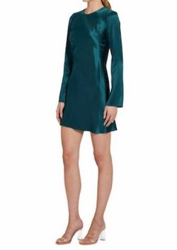 Style 1-4179319672-2901 Amanda Uprichard Blue Size 8 Long Sleeve Mini Cocktail Dress on Queenly
