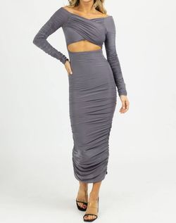 Style 1-4269091789-2696 ENDLESS BLU. Gray Size 12 Long Sleeve Free Shipping Cocktail Dress on Queenly