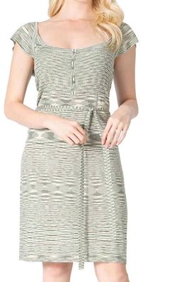 Style 1-4290815653-3775 BCBGMAXAZRIA Green Size 16 Summer Print Belt Cocktail Dress on Queenly