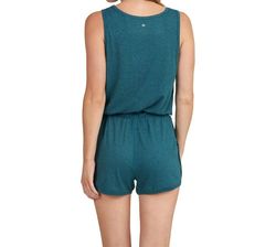 Style 1-831185894-2901 THRIVE SOCIETE Blue Size 8 Free Shipping Jersey Teal Polyester Jumpsuit Dress on Queenly