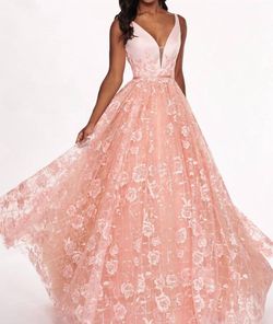 Style 1-977672132-238 RACHEL ALLAN Pink Size 12 Satin Black Tie Straight Dress on Queenly
