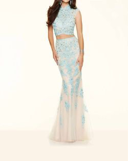 Style 1-992402508-5 MORILEE Blue Size 0 1-992402508-5 Tall Height Floor Length Straight Dress on Queenly