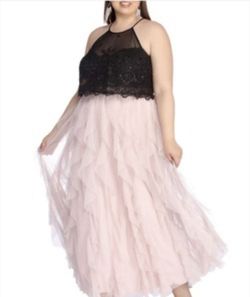 Style missy Windsor Light Pink Size 22 Plus Size Ruffles Prom A-line Dress on Queenly
