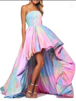Sherri Hill Multicolor Size 00 Fun Fashion Belt Pageant Floor Length Train Dress on Queenly
