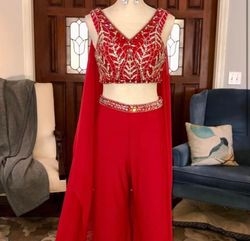 Blush prom Red Size 4 Fun Fashion Pageant Floor Length Jumpsuit Dress on Queenly