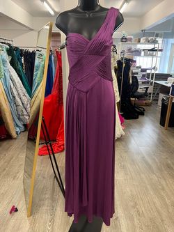 Style 20052 BCBG Purple Size 8 One Shoulder Floor Length Prom Straight Dress on Queenly