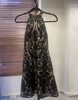 Style 8310 Minuet Black Size 4 Halter 8310 50 Off Tall Height Cocktail Dress on Queenly