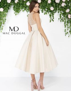 Style 79177 Mac Duggal Gold Size 4 Floor Length Tall Height Straight Dress on Queenly