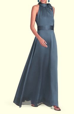 Sachin & Babi Blue Size 2 Floor Length Military Polyester A-line Dress on Queenly