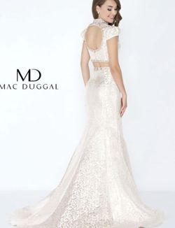 Style 12313 Mac Duggal Gold Size 0 Floor Length 12313 Tall Height Mermaid Dress on Queenly