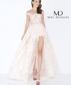 Style 66435 Mac Duggal Pink Size 6 Floor Length Ball gown on Queenly