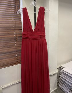 Style 12310 Soieblu Red Size 4 Floor Length Military Straight Dress on Queenly