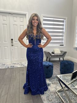 Sherri Hill Blue Size 2 Short Height Prom Straight Dress on Queenly