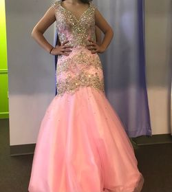 Tony Bowls Pink Size 6 Floor Length Mermaid Dress on Queenly