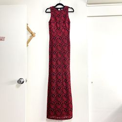 Alice + Olivia Red Size 6 70 Off Floor Length Lace Straight Dress on Queenly