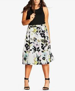 City Chic Black Size 18 Floral Pockets A-line Dress on Queenly
