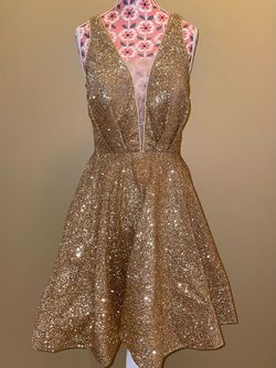 Style 11826 Blush Prom Gold Size 2 Blush Flare Cocktail Dress on Queenly