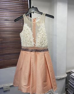Style d16393 Soieblu Orange Size 12 D16393 Peach Cocktail Dress on Queenly