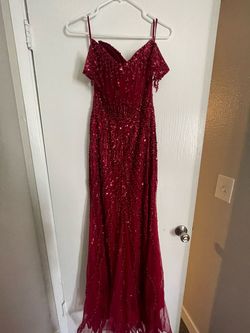 Lucy Franco Red Size 4 Prom Free Shipping Mermaid Dress on Queenly