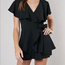 DO+BE Black Size 4 Wednesday Polyester Backless Jumpsuit Cocktail Dress on Queenly