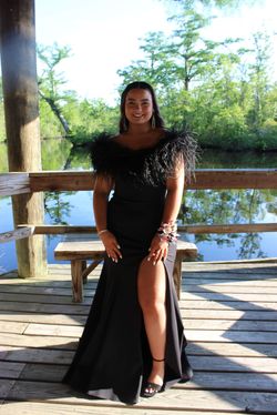 Style 11099 Ashley Lauren Black Size 12 Floor Length Mermaid Dress on Queenly