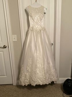 Ginza Collection White Size 10 High Neck Jersey Cotillion Short Height Ball gown on Queenly