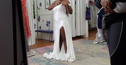 White Size 12 Side slit Dress on Queenly