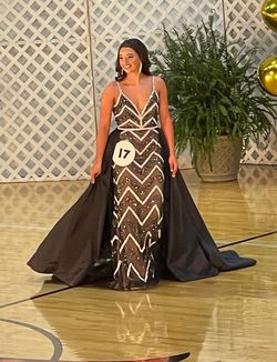 Jovani Black Size 6 Pageant Floor Length Train Dress on Queenly
