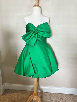 Style 66698 Jovani Green Size 2 Medium Height Jersey 66698 Cocktail Dress on Queenly