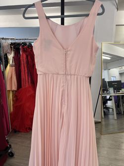 Style 3400 B. Darlin Pink Size 8 Tall Height Floor Length 3400 Tulle Straight Dress on Queenly