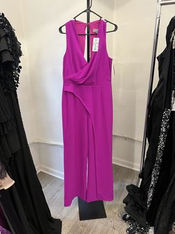 Style 3600 Adelyn Rae Pink Size 8 Wedding Guest Jumpsuit Dress on Queenly