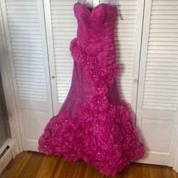 Style 9500 Joli Pink Size 8 Quinceanera Pageant Barbiecore Ball gown on Queenly