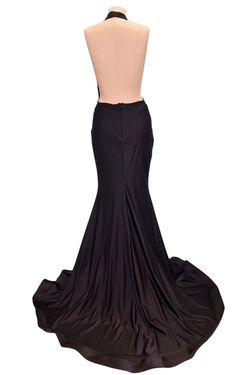 Style 701 Jessica Angel Black Size 8 V Neck Backless Tall Height Straight Dress on Queenly