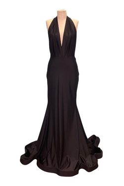 Style 701 Jessica Angel Black Tie Size 8 V Neck Floor Length 701 Straight Dress on Queenly