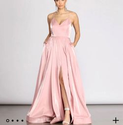 Windsor Pink Size 4 Floor Length A-line Dress on Queenly
