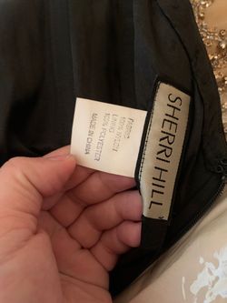 Style C Sherri Hill Black Size 6 Strapless Floor Length 50 Off Medium Height Straight Dress on Queenly