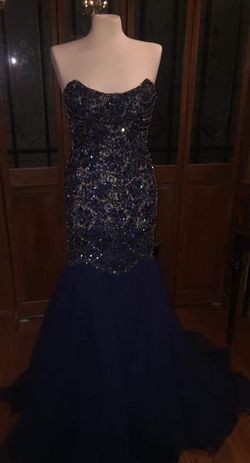 Sherri Hill Blue Size 6 Pageant Floor Length Mermaid Dress on Queenly