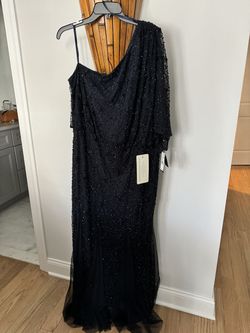 Adrianna Papell Black Tie Size 20 Ap1e205296 Floor Length Straight Dress on Queenly