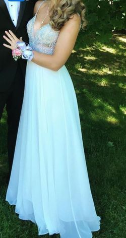 Jovani White Size 2 Pageant Prom Straight Dress on Queenly
